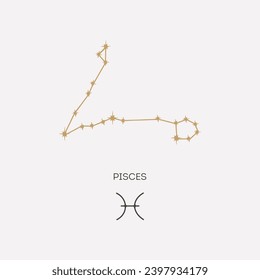 Pisces konstellation, Vektorgrafik. Sternbild-Sternbild-Astrologie