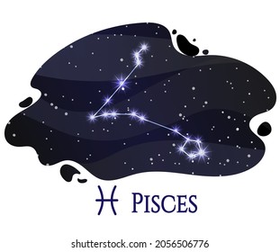 Pisces constellation zodiac sign. Pattern for your packaging, fabric and product decoration. Vector illustration