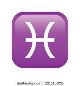 Icono del emoji de Pisce aislado en fondo blanco. Símbolo de astrología moderno, simple, vector, icono para el diseño de sitios web, aplicación móvil, ui. Ilustración vectorial