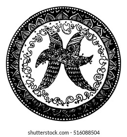 pisces hand drawn illustration