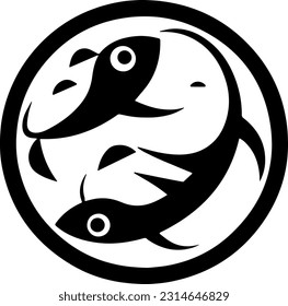 pisces icon. EPS 10 illustration
