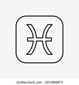 Pisces icon isolated on white background. Astrology symbol modern, simple, vector, icon for website design, mobile app, ui. Vector Illustration