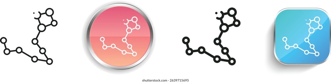pisces icon. Thin Linear, Regular and Button Style Design Isolated On White Background
