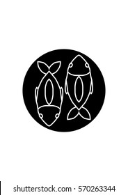 Pisces icon, Vector