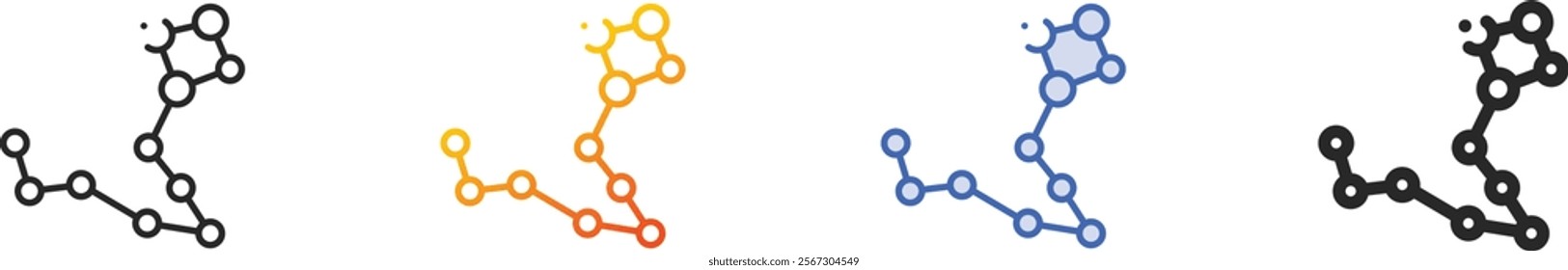 pisces icon.Thin Linear, Gradient, Blue Stroke and bold Style Design Isolated On White Background