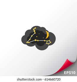 Pisces on sky icon