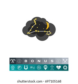 Pisces on sky icon