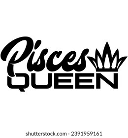 pisces queen black vector graphic design and cut file