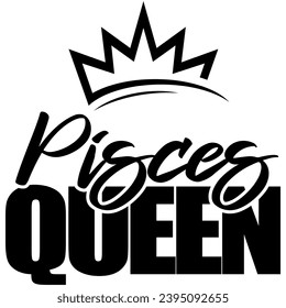 pisces queen black vector graphic design and cut file