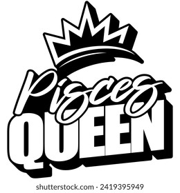 Pisces queen black vektorgrafik design und schnitt file