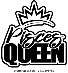 Pisces queen black vektorgrafik design und schnitt file