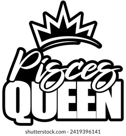 Pisces queen black vektorgrafik design und schnitt file