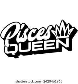 pisces queen black vector graphic design and cut file