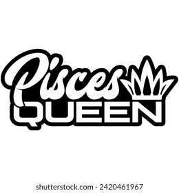 Pisces queen black vektorgrafik design und schnitt file