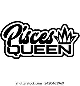 Pisces queen black vektorgrafik design und schnitt file