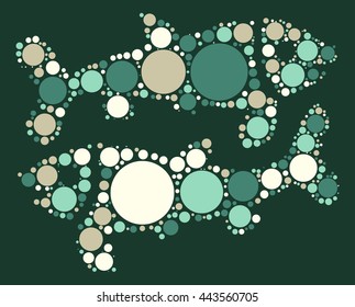 Pisces shape vector design by color point