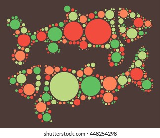 Pisces shape vector design by color point