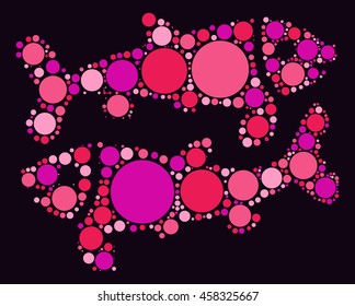 Pisces shape vector design by color point