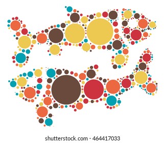 Pisces shape vector design by color point