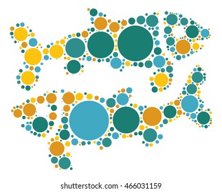 Pisces shape vector design by color point