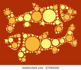 Pisces shape vector design by color point