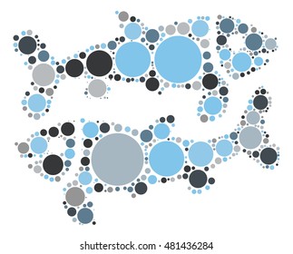 Pisces shape vector design by color point