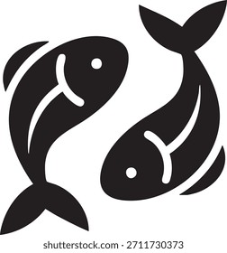 Fische Symbol Fisch Paar Symbol mit zwei Fischen