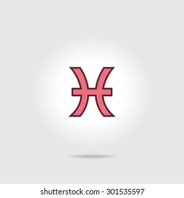 Pisces  symbol icon vector Illustration