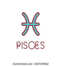 pisces symbol illustration over white