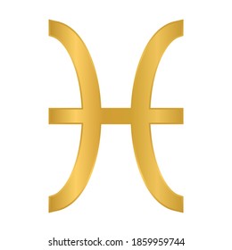 Pisces symbol on white background. Vector illustration.
