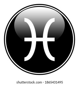 Pisces symbol on white background. Vector illustration.