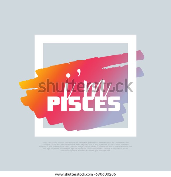 Im Pisces Vector Clipart Text Template Stock Vector Royalty Free 690600286