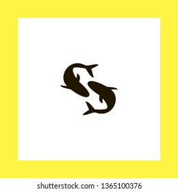 pisces vector icon. flat design