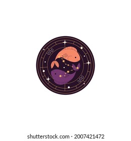 Pisces Vector On White Background