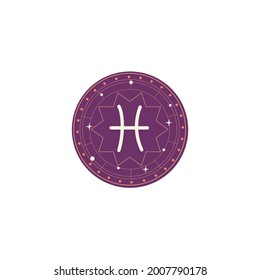 Pisces Vector On White Background