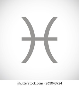 Pisces web black icon on a white background. Vector symbol