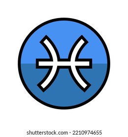 pisces zodiac color icon vector. pisces zodiac sign. isolated symbol illustration
