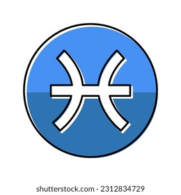pisces zodiac color icon vector. pisces zodiac sign. isolated symbol illustration