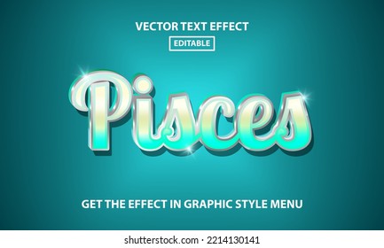 Pisces zodiac editable text effect style