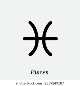 Pisces zodiac horoscope sign icon flat style