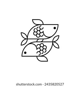 Fische Sternzeichen Symbol Symbol Zeichen. Vektorgrafik