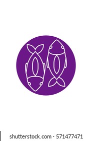 Pisces zodiac icon, Vector