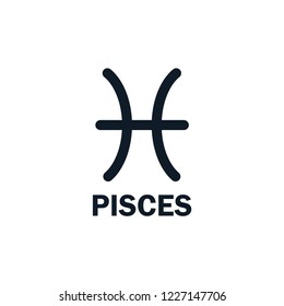 Pisces zodiac icon vector logo template