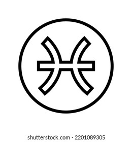 pisces zodiac line icon vector. pisces zodiac sign. isolated contour symbol black illustration