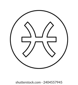 pisst zodiaktisches Zeilensymbol, Vektorgrafik. pisst zodiaktisches Schild. isoliertes Kontursymbol