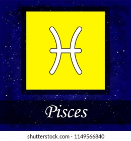 Pisces. Zodiac sign. Astrology. Quality. Vector illustration.