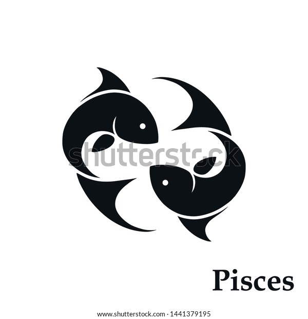 Pisces Zodiac Sign Horoscope Symbol Astrological Stock Vector