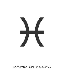 Pisces zodiac sign icon isolated on white background. Astrology symbol modern, simple, vector, icon for website design, mobile app, ui. Vector Illustration