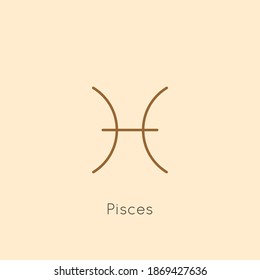 Pisces Zodiac sign Icon in a Minimal Linear Style. Vector Horoscope Symbol for Astrology, Calendar, Tattoo, t-shirt print