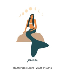 Pisces Zodiac Sign Icon Vector Design.